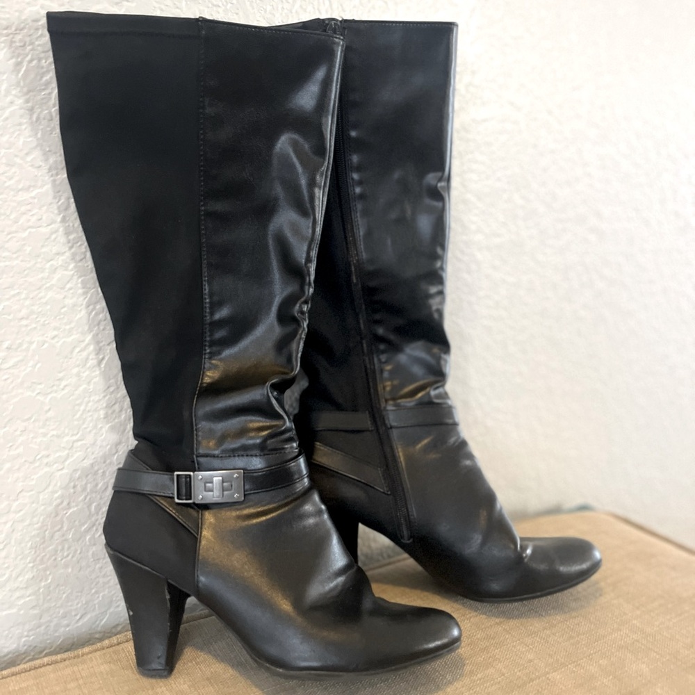 Black Leather Life Stride boots